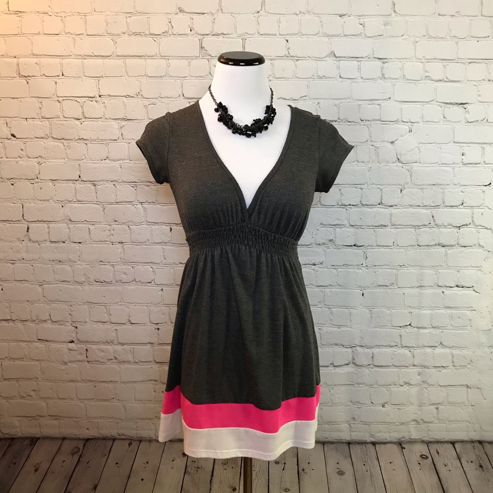 Cute Babydoll Shirt - Gray, White, and Pink